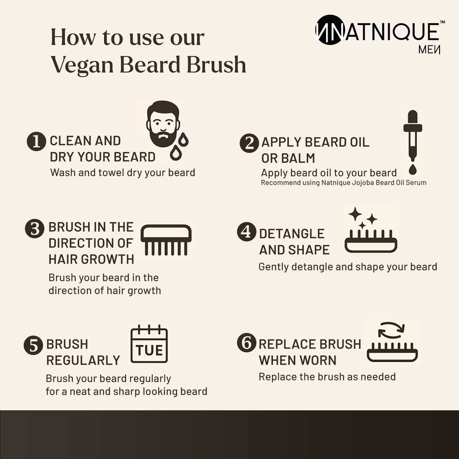 Vegan Beard Brush for Men, 100% Sisal Bristles, Natural Beechwood Handle, Ergonomic Grooming Brush for Beard & Mustache