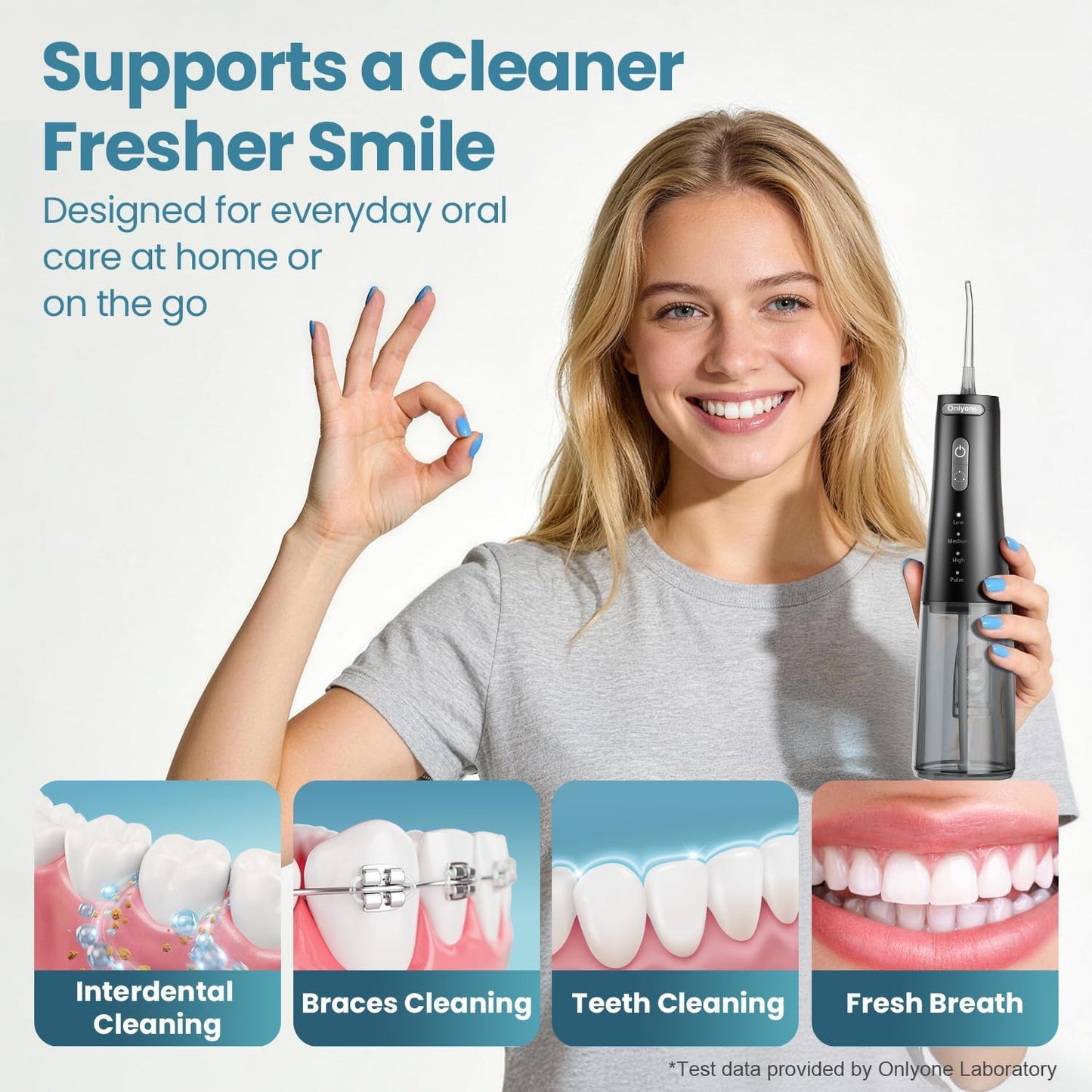 Rechargeable Cordless Water Flosser with Adjustable Water Pressure for Daily Oral Care, Power Dental Flosser for Home and Travel Use, Portable Oral Irrigator for Sensitive Gums and Braces Care